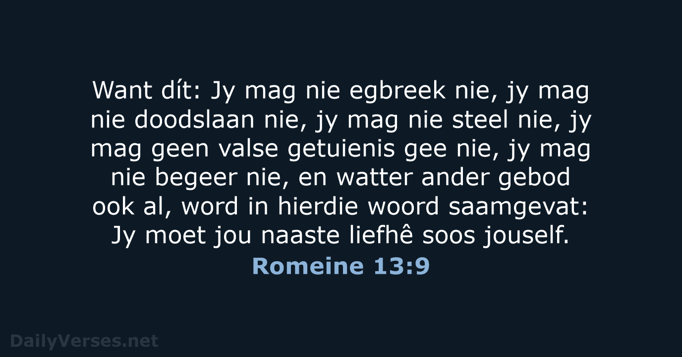 Romeine 13:9 - AFR53