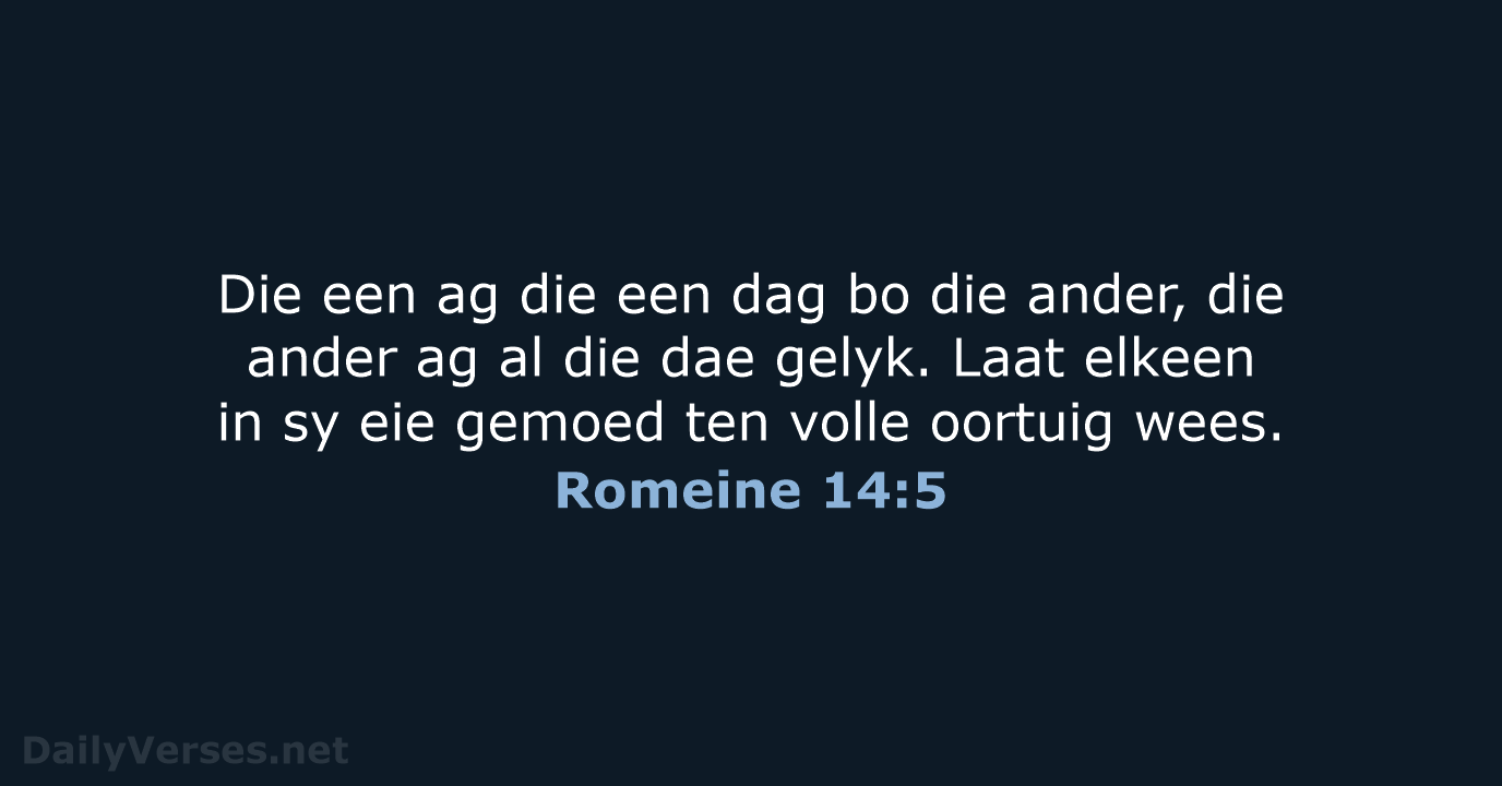 Romeine 14:5 - AFR53
