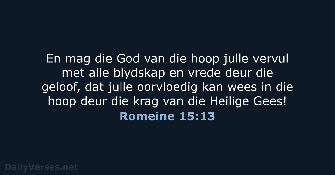 Romeine 15:13 - AFR53