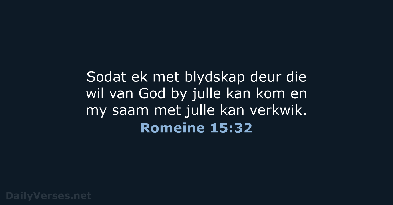 Romeine 15:32 - AFR53