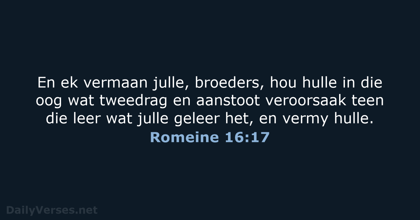 Romeine 16:17 - AFR53