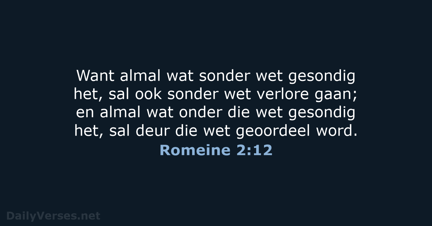 Romeine 2:12 - AFR53