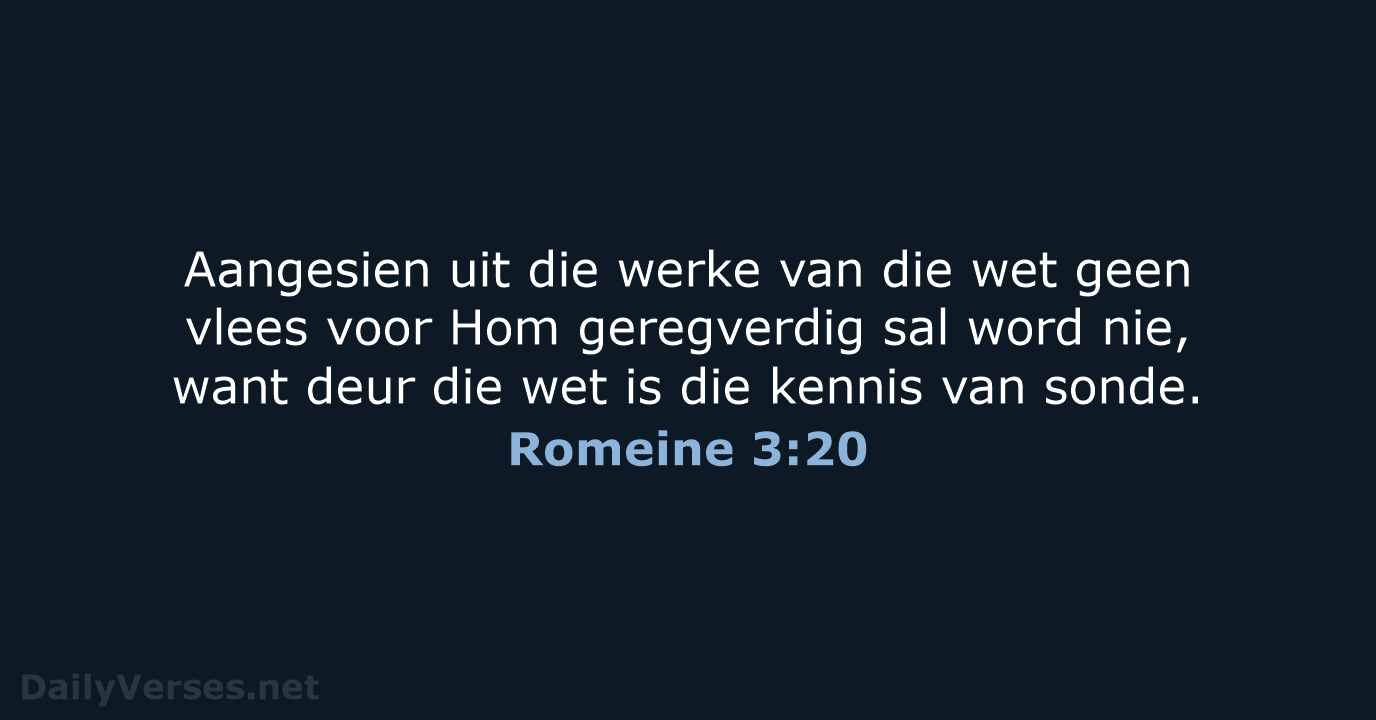 Romeine 3:20 - AFR53