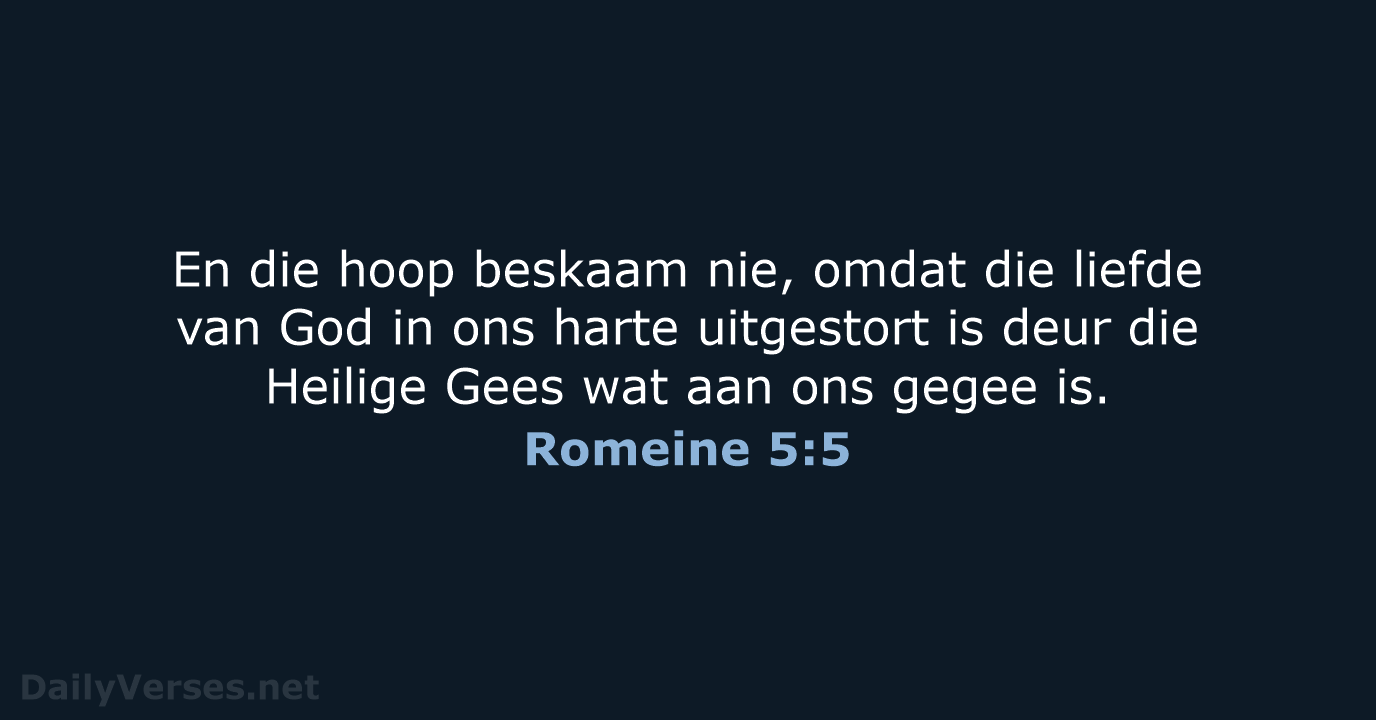 Romeine 5:5 - AFR53