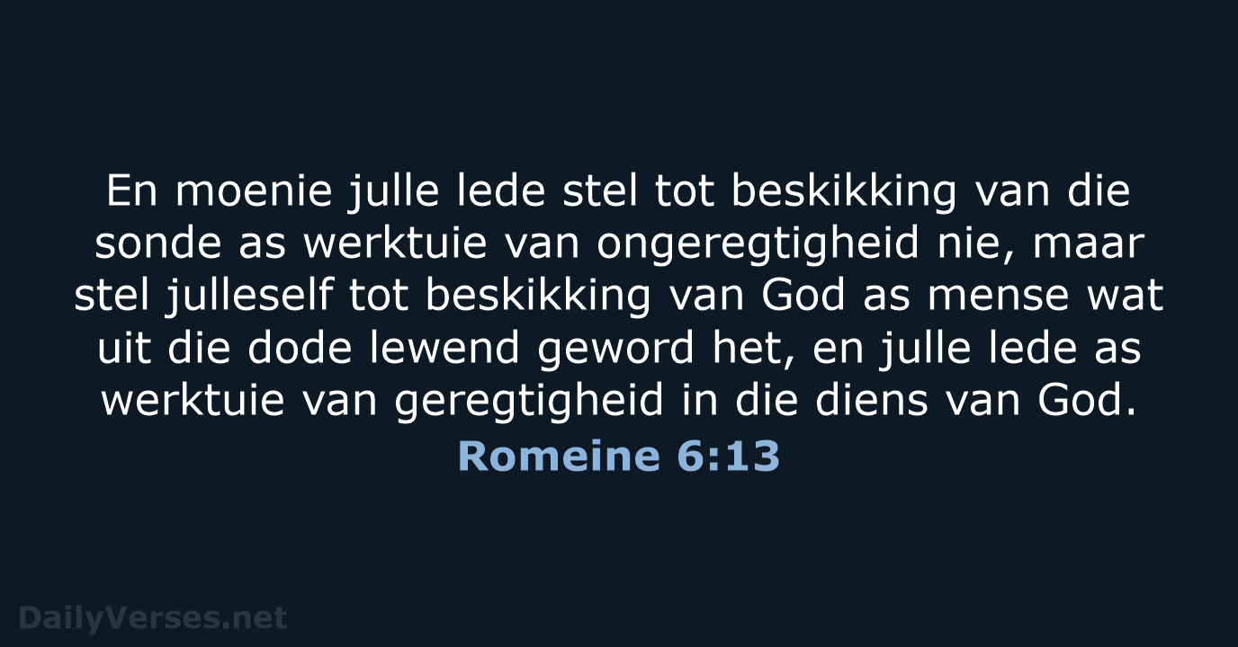 Romeine 6:13 - AFR53