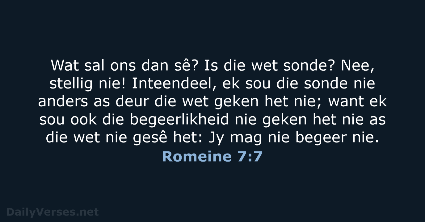 Romeine 7:7 - AFR53