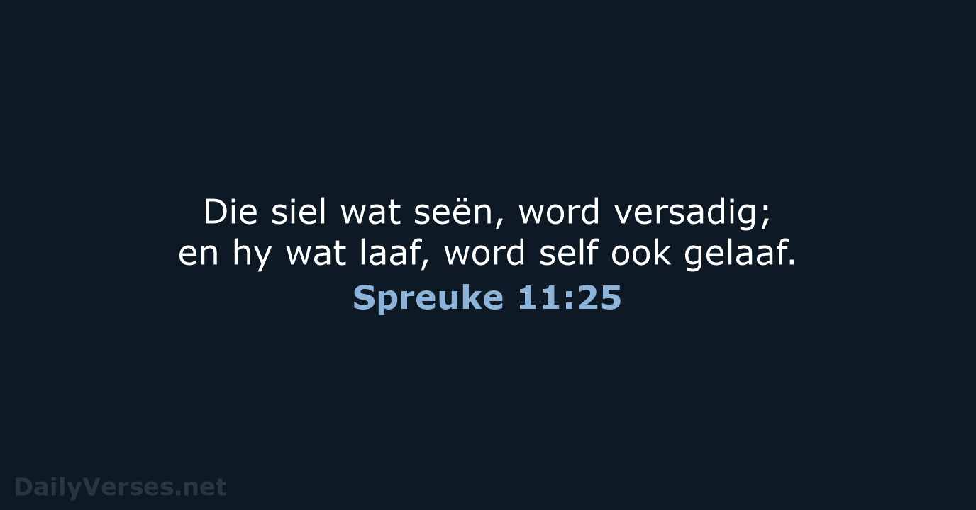 Spreuke 11:25 - AFR53