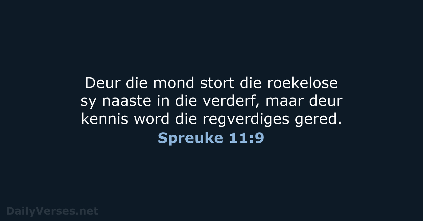 Spreuke 11:9 - AFR53