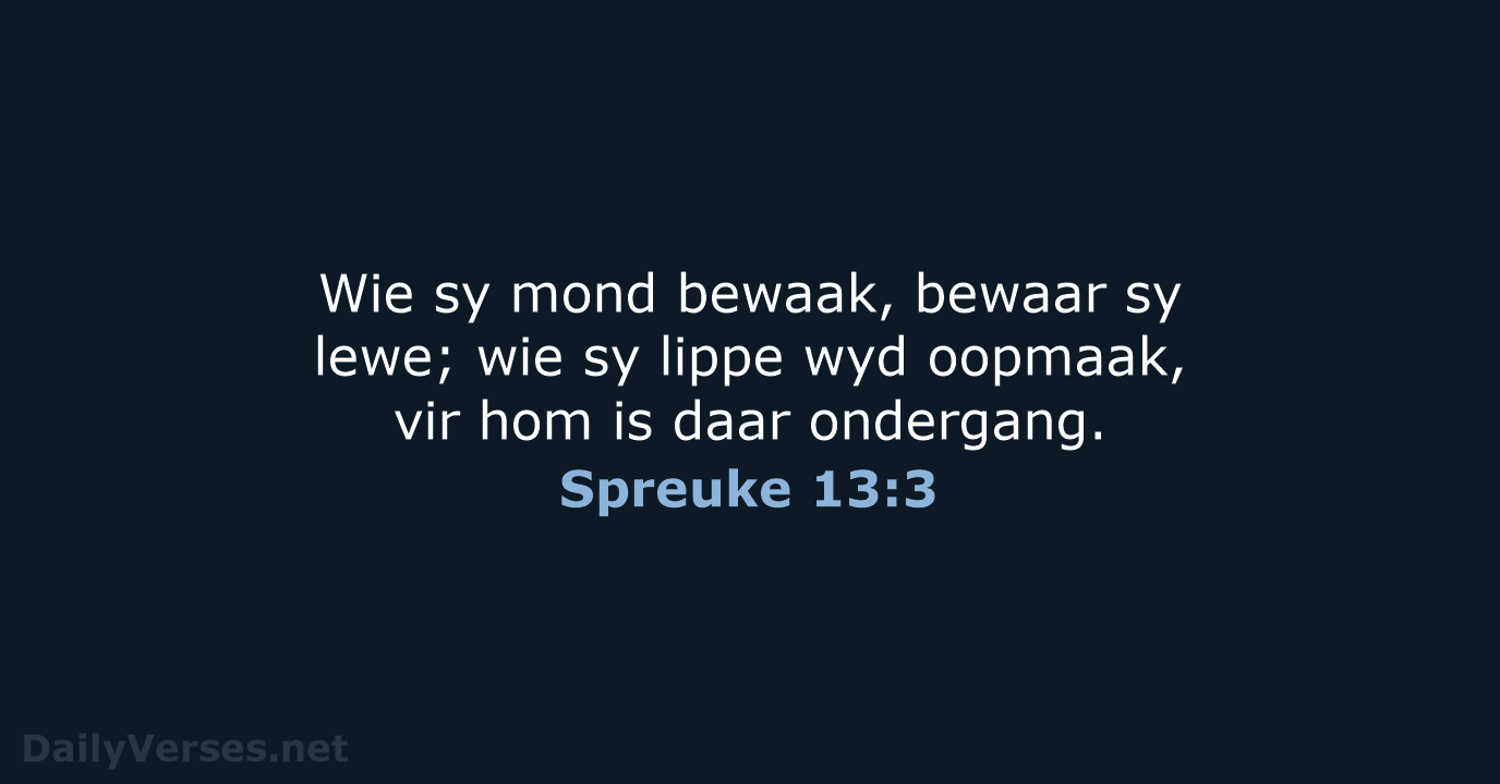 Spreuke 13:3 - AFR53