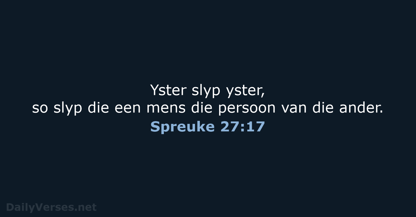 Spreuke 27:17 - AFR53