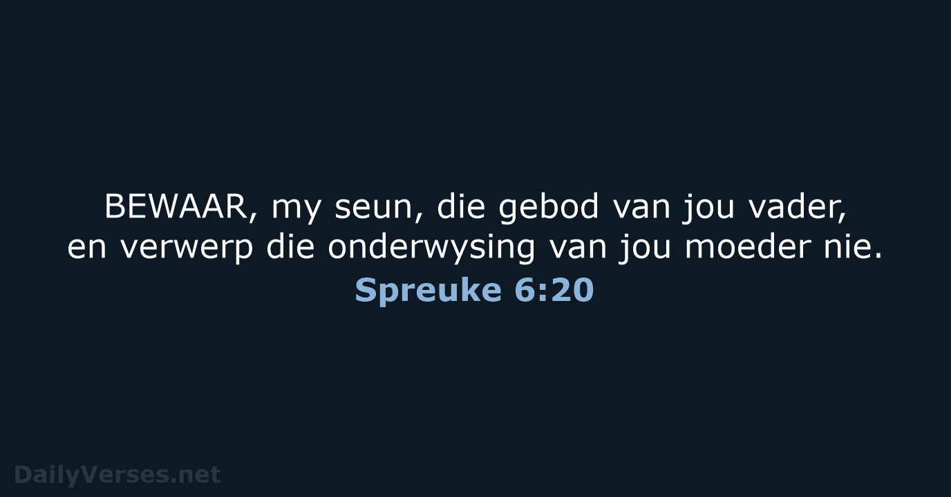 Spreuke 6:20 - AFR53