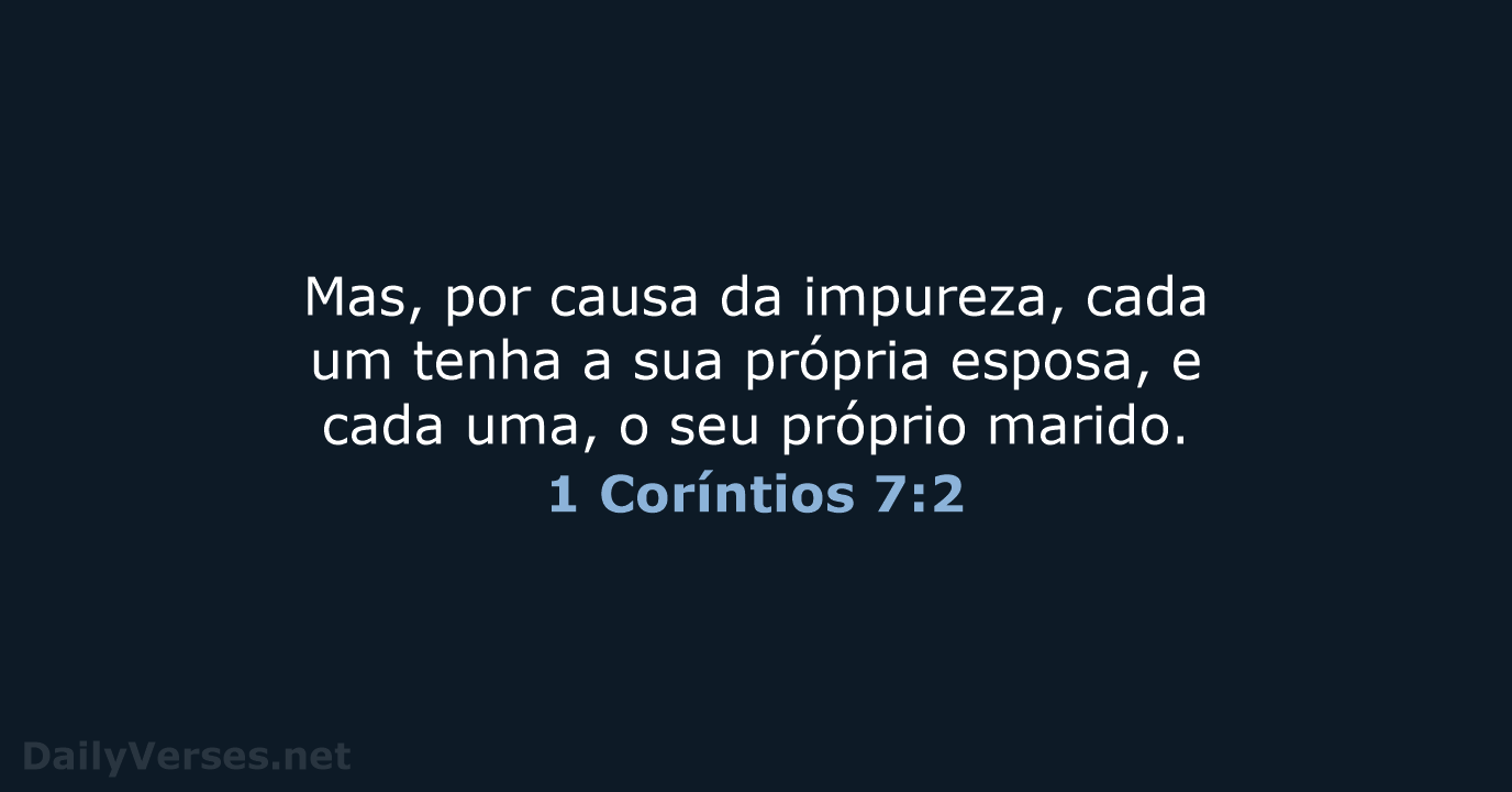 1 Coríntios 7:2 - ARA