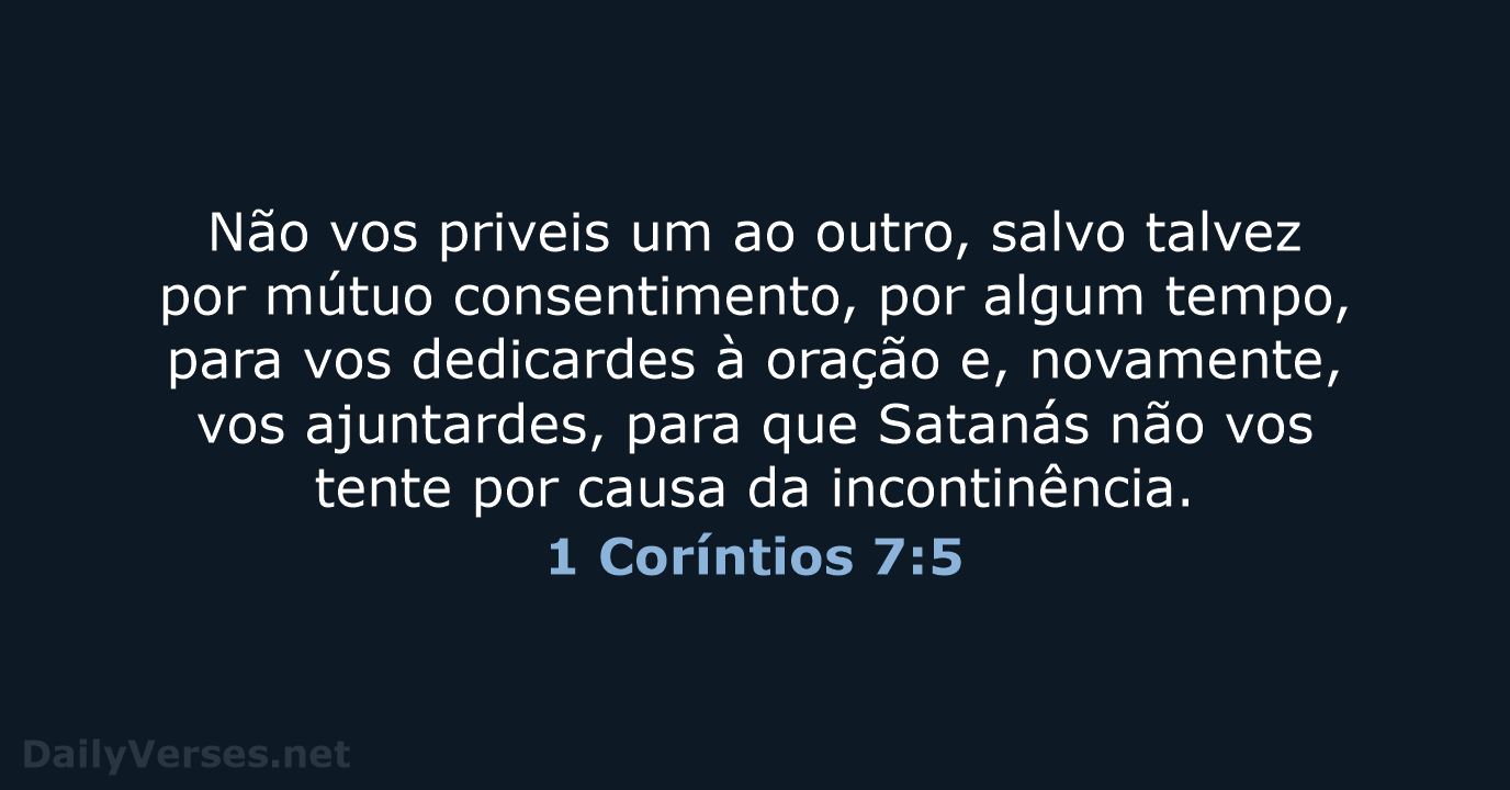 1 Coríntios 7:5 - ARA