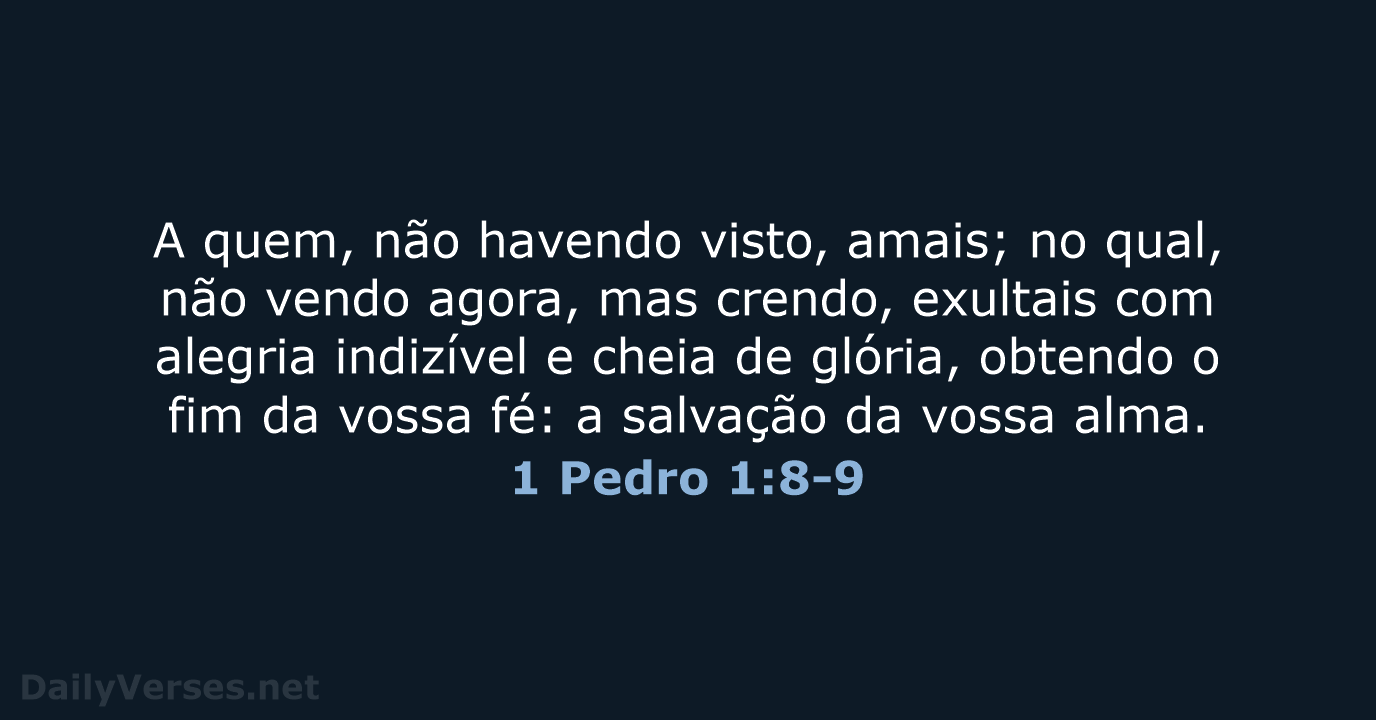 1 Pedro 1:8-9 - ARA