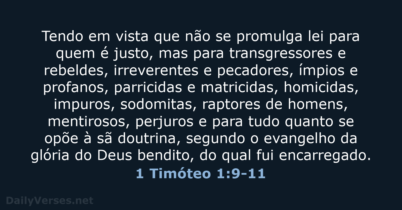 1 Timóteo 1:9-11 - ARA