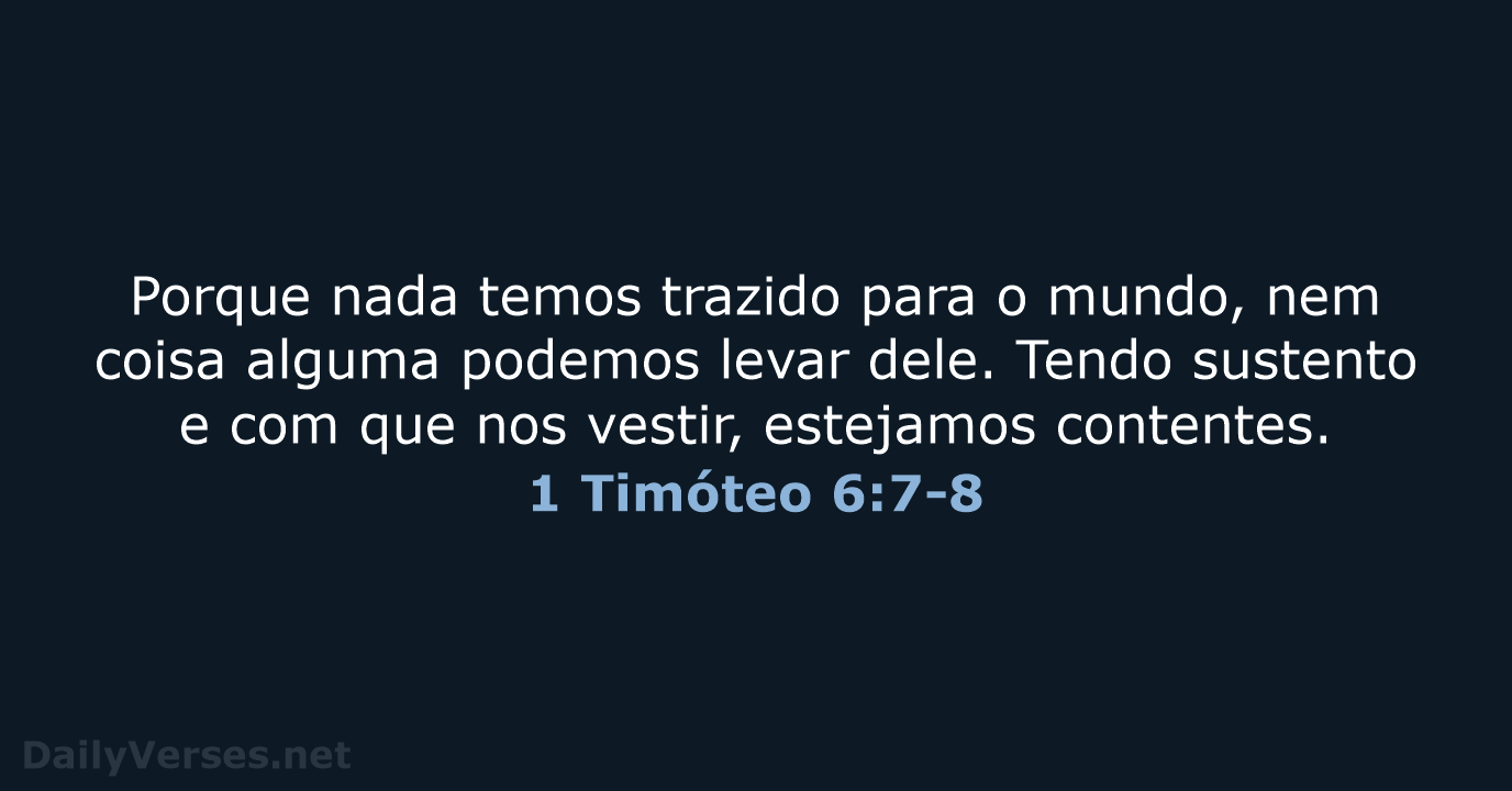 1 Timóteo 6:7-8 - ARA