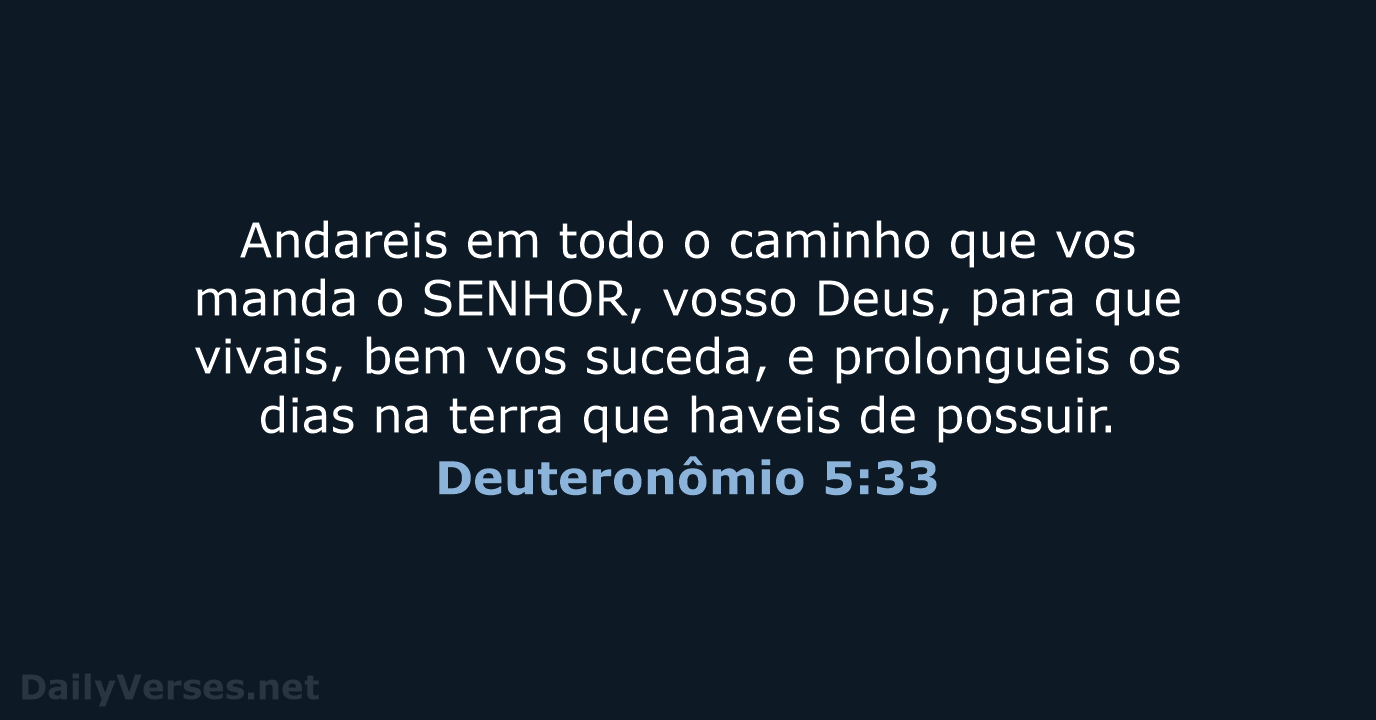 Deuteronômio 5:33 - ARA