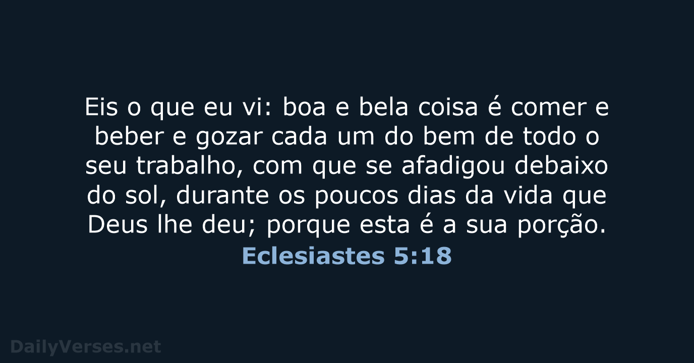 Eclesiastes 5:18 - ARA
