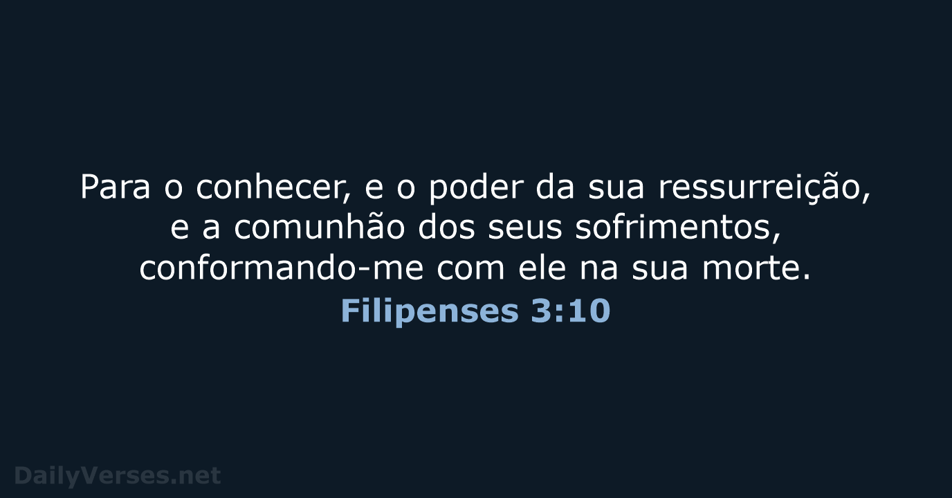 Filipenses 3:10 - ARA