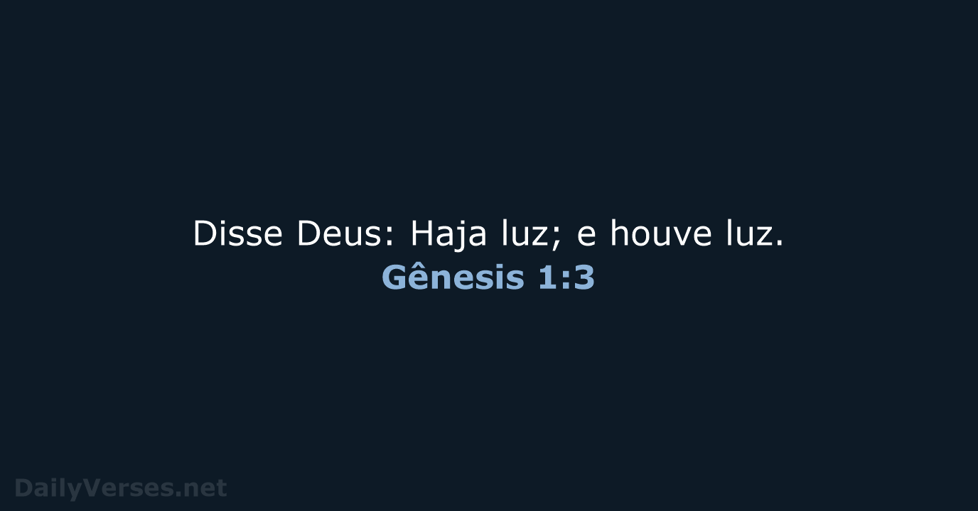Gênesis 1:3 - ARA