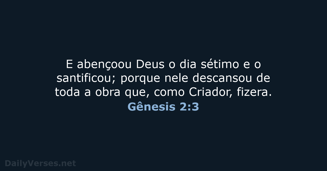 Gênesis 2:3 - ARA