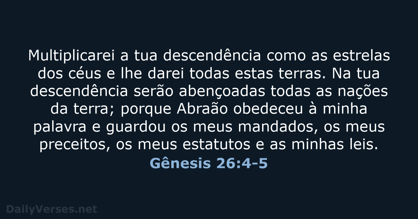 Gênesis 26:4-5 - ARA