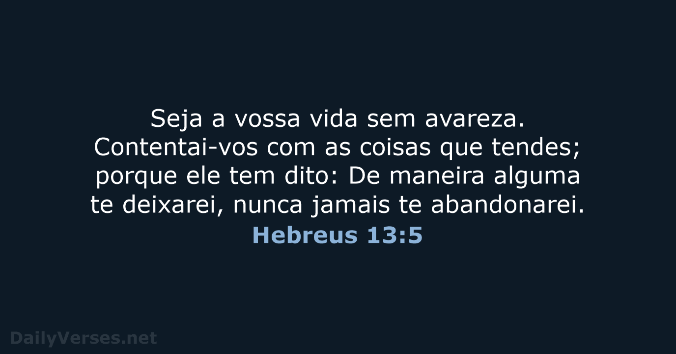 Hebreus 13:5 - ARA