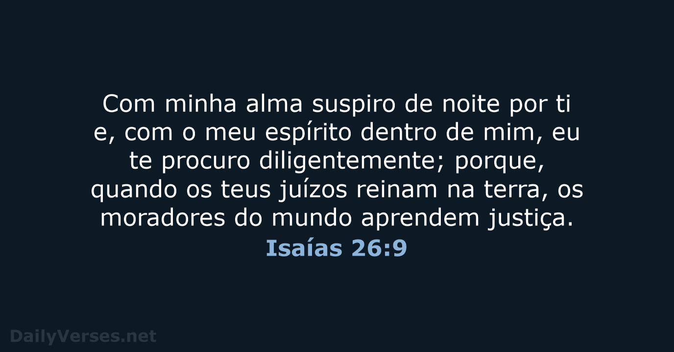 Isaías 26:9 - ARA