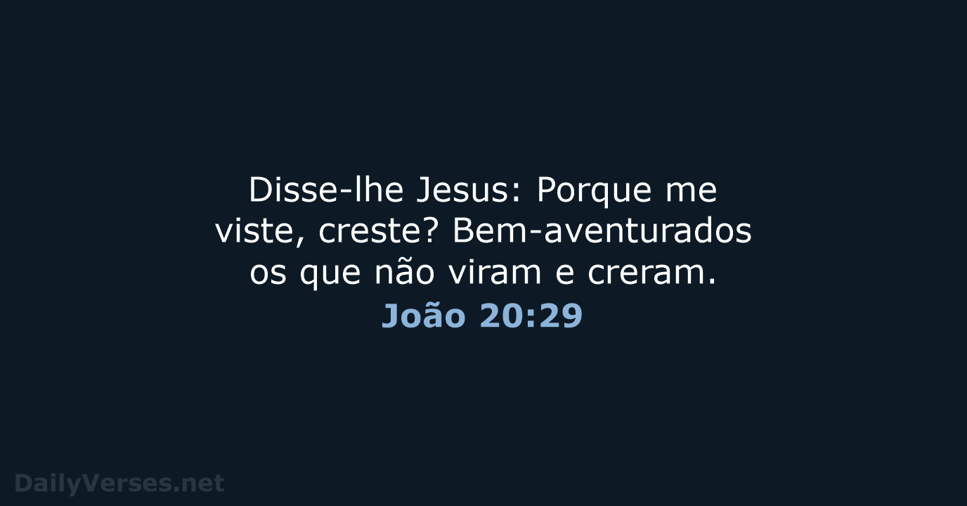 João 20:29 - ARA