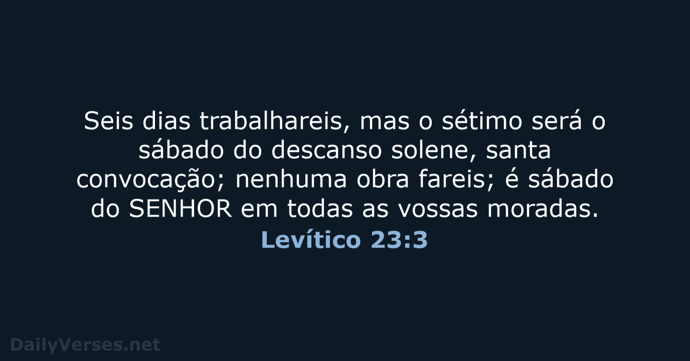 Levítico 23:3 - ARA