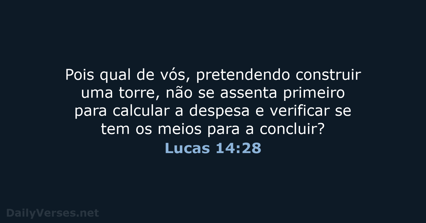 Lucas 14:28 - ARA