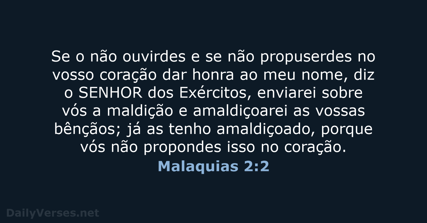 Malaquias 2:2 - ARA