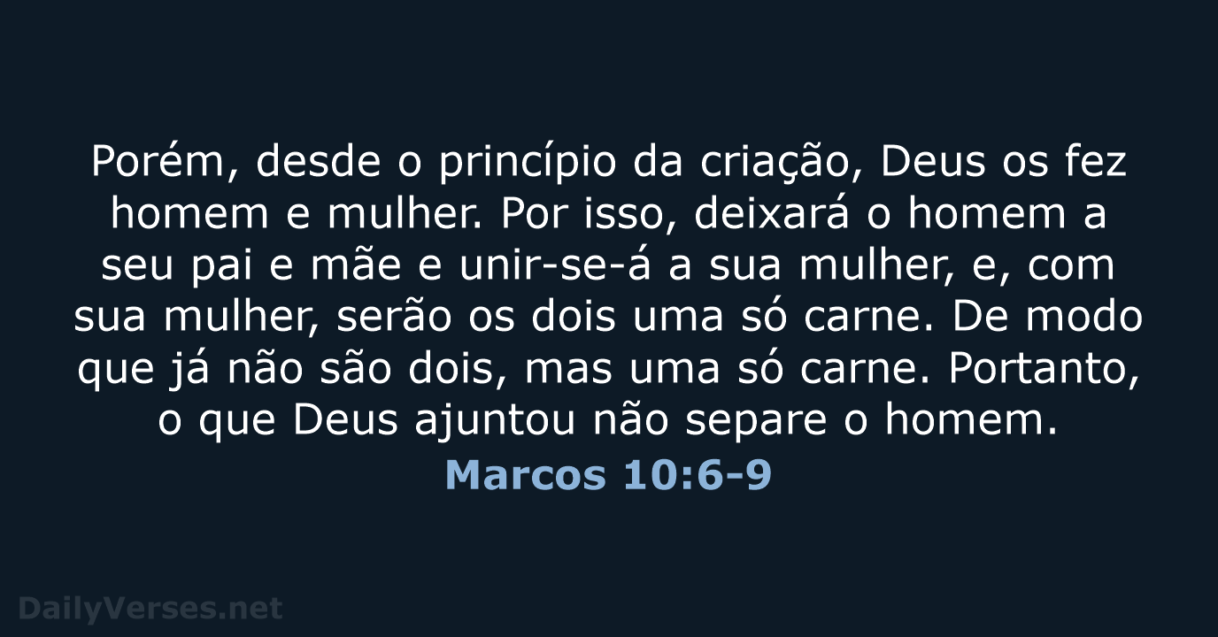 Marcos 10:6-9 - ARA