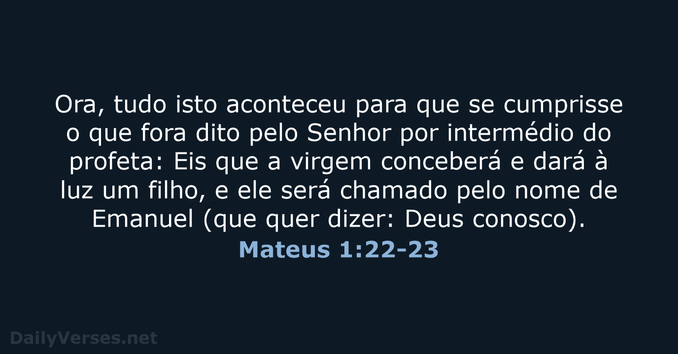 Mateus 1:22-23 - ARA