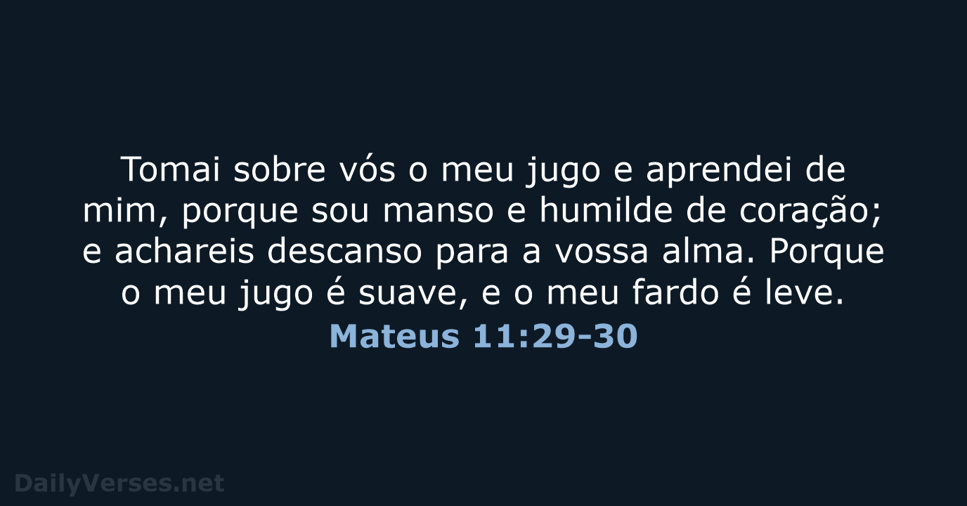 Mateus 11:29-30 - ARA