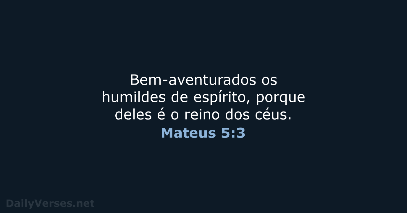 Mateus 5:3 - ARA