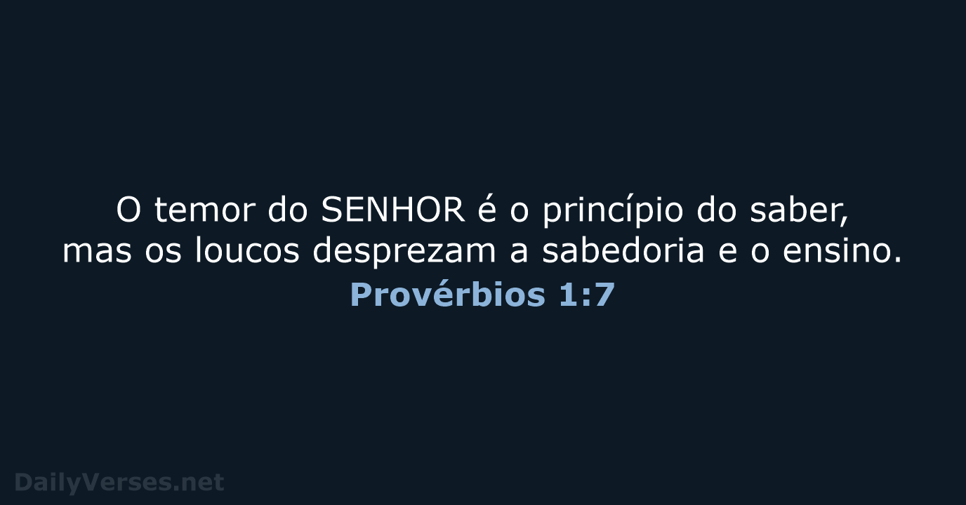 Provérbios 1:7 - ARA