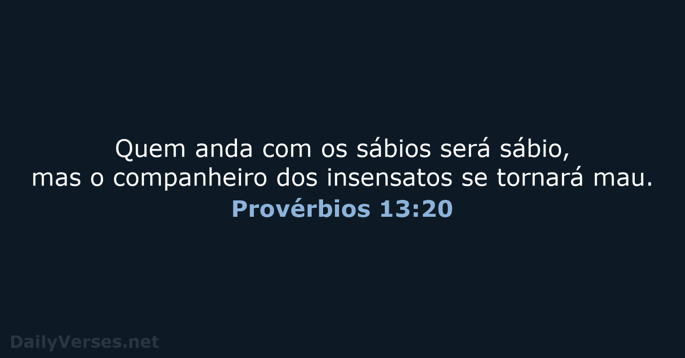Provérbios 13:20 - ARA