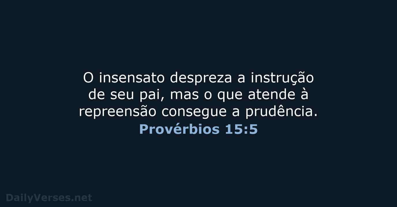Provérbios 15:5 - ARA
