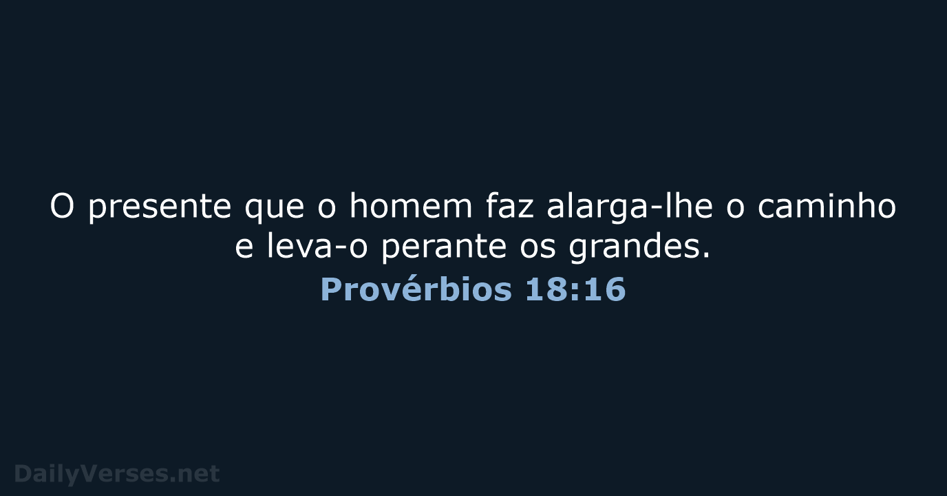 Provérbios 18:16 - ARA