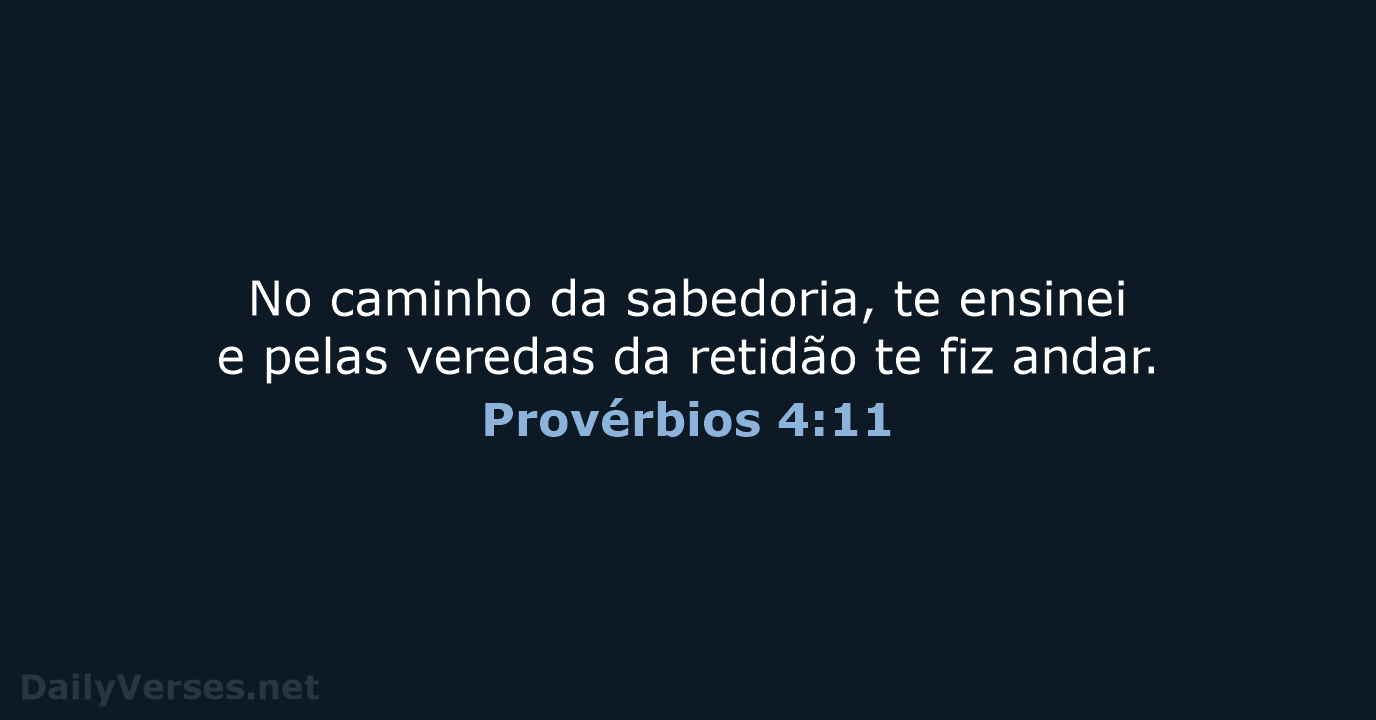 Provérbios 4:11 - ARA