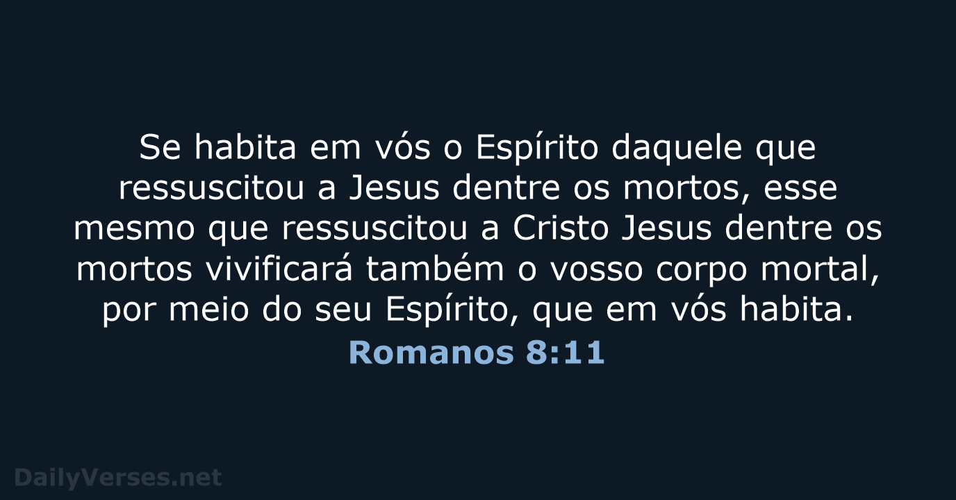 Se habita em vós o Espírito daquele que ressuscitou a Jesus dentre… Romanos 8:11