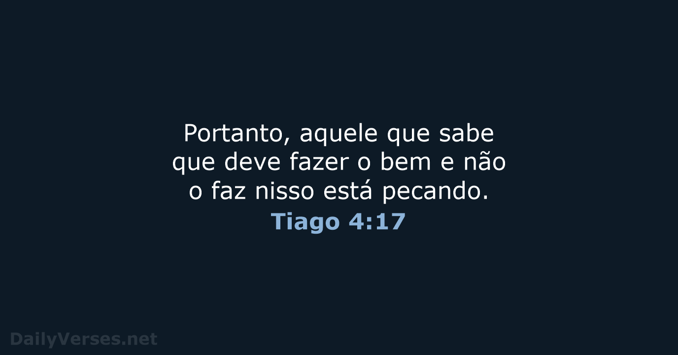 Tiago 4:17 - ARA