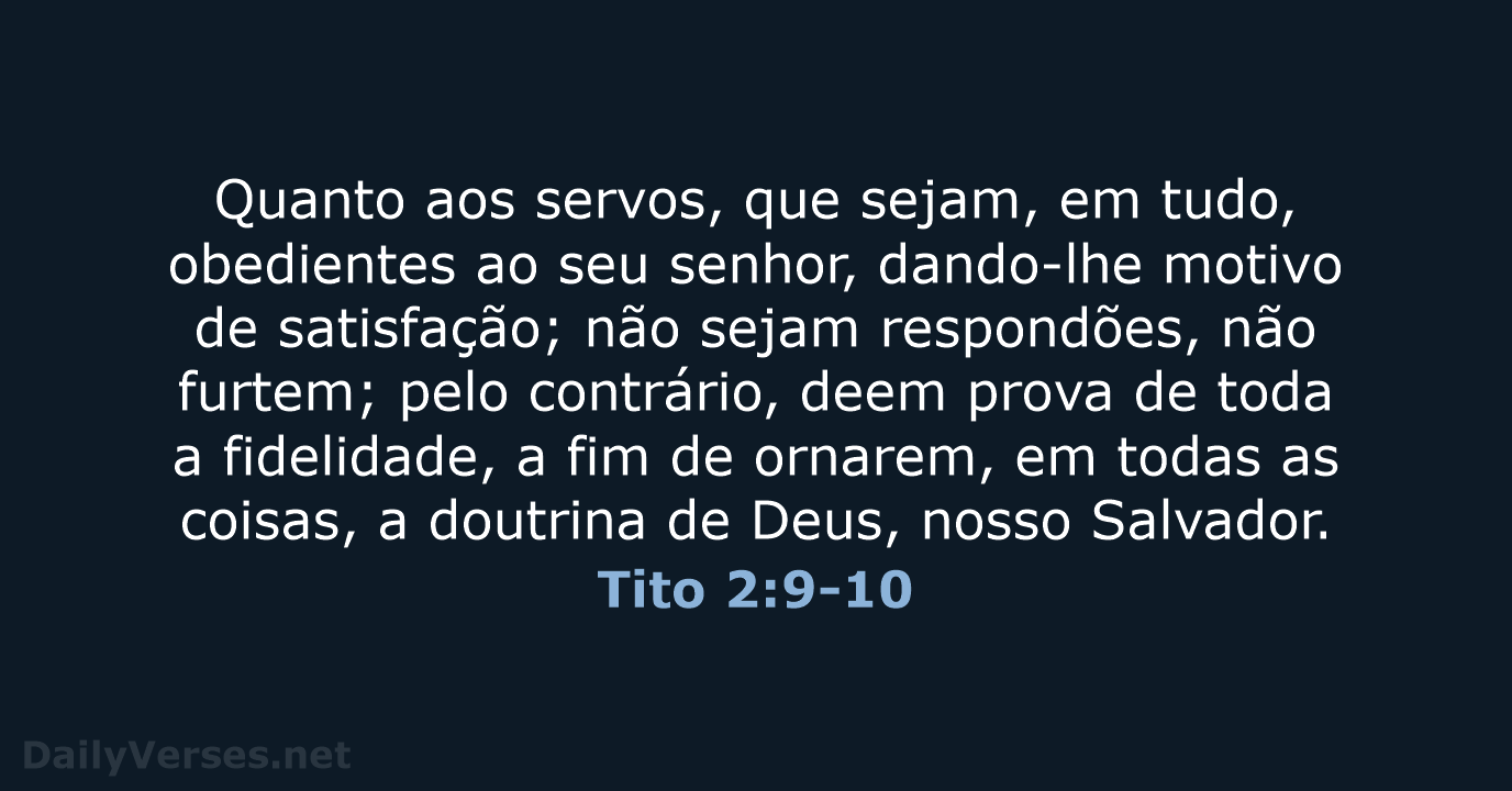 Tito 2:9-10 - ARA