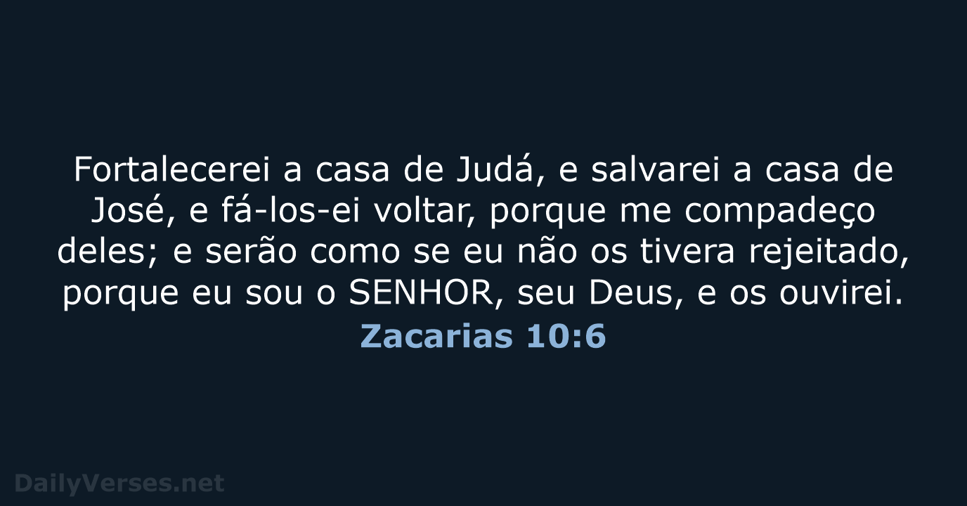 Zacarias 10:6 - ARA