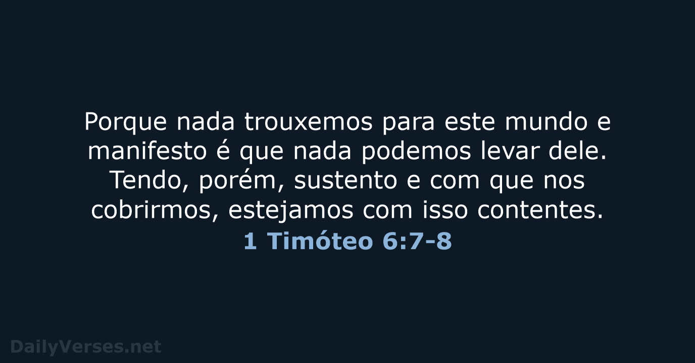 1 Timóteo 6:7-8 - ARC