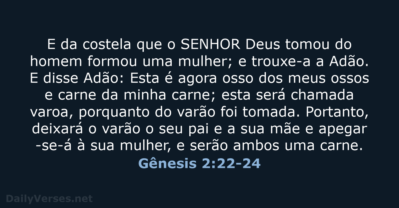 Gênesis 2:22-24 - ARC