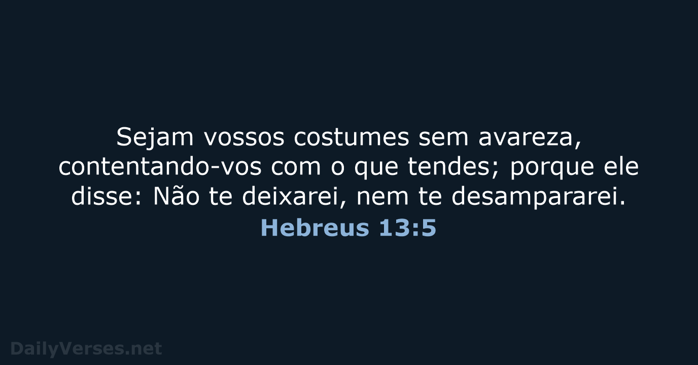 Hebreus 13:5 - ARC