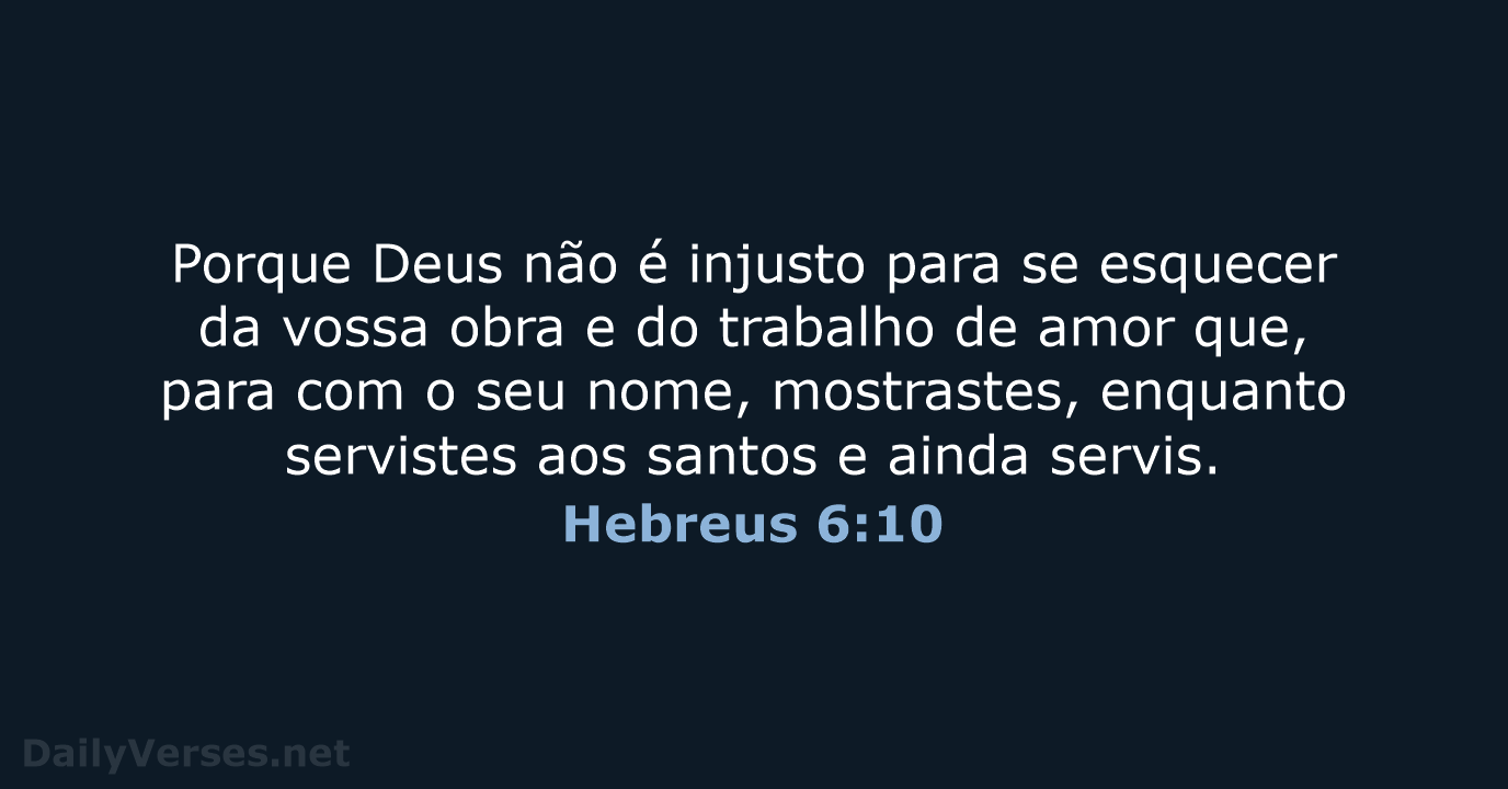 Hebreus 6:10 - ARC