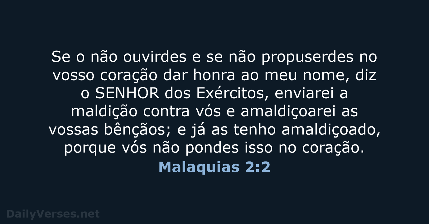 Malaquias 2:2 - ARC